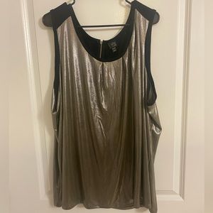*LIKE NEW* 6th and Lane Gold/Black Tank with Zipper Back Detail - 26/28